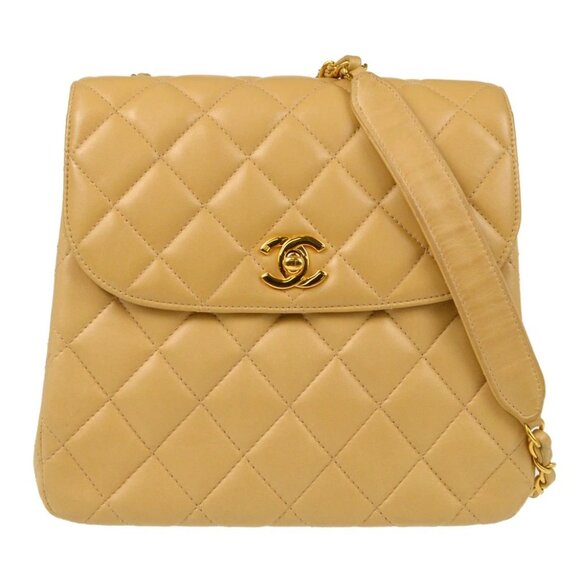 Chanel Beige Lambskin Single Flap Shoulder Bag XX40038 - Picture 1 of 12